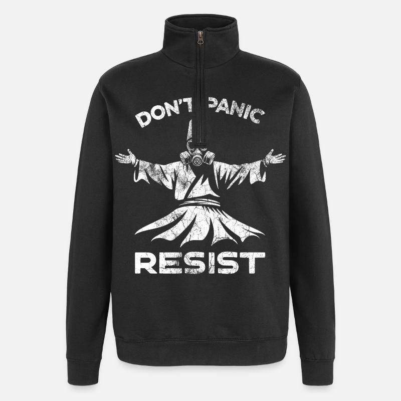 Résiste - Sweat à zip 1/4 - noir