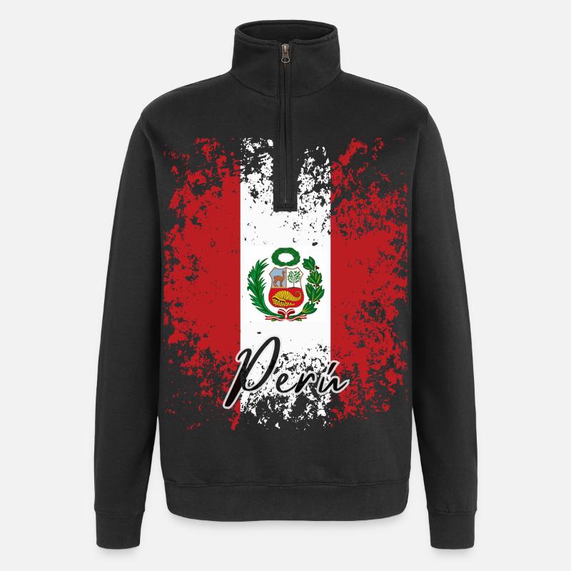 Peruanischer Stolz, stolzer Peruaner - Quarter-Zip-Sweatshirt - Schwarz