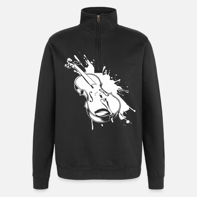 Violine Graffiti - Quarter-Zip-Sweatshirt - Schwarz
