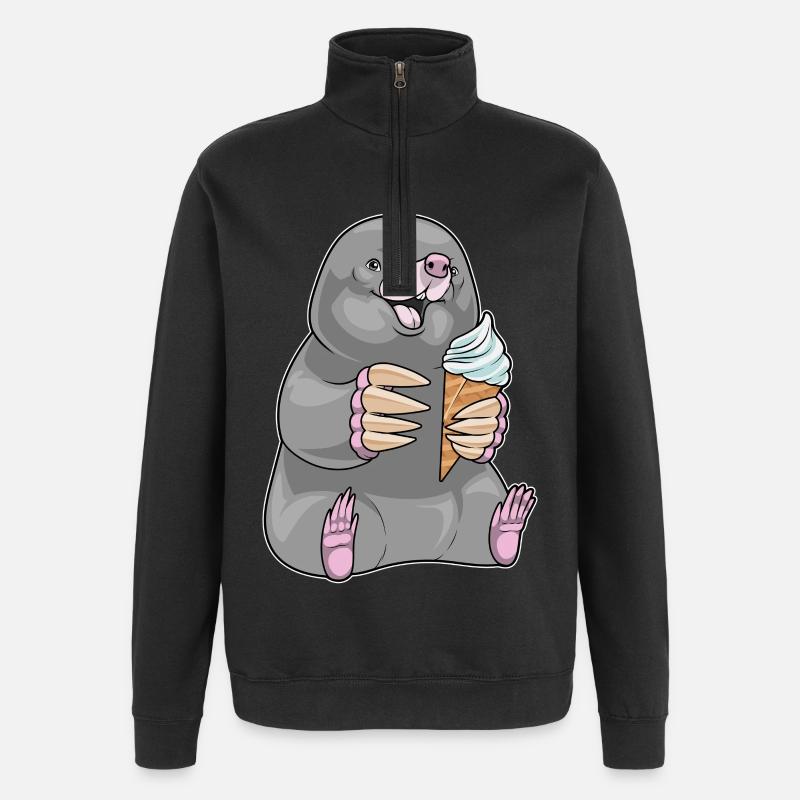 Glace Mole Waffle - Sweat à zip 1/4 - noir