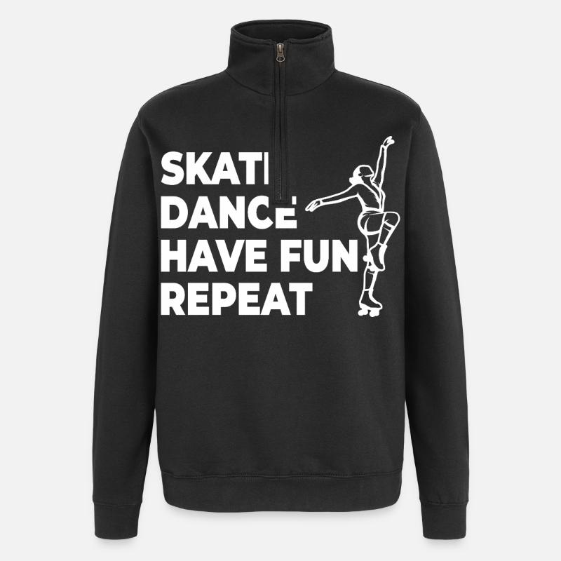 Skate Dance Have Fun Repeat - Quarter-Zip Sweatshirt - black