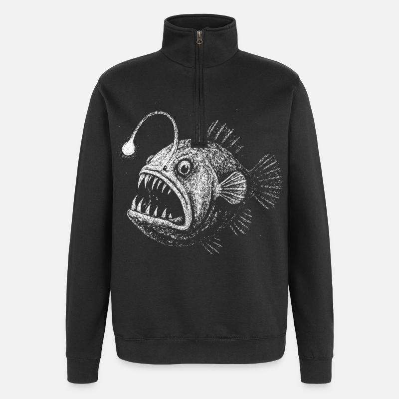 Anglerfisch - Quarter-Zip-Sweatshirt - Schwarz