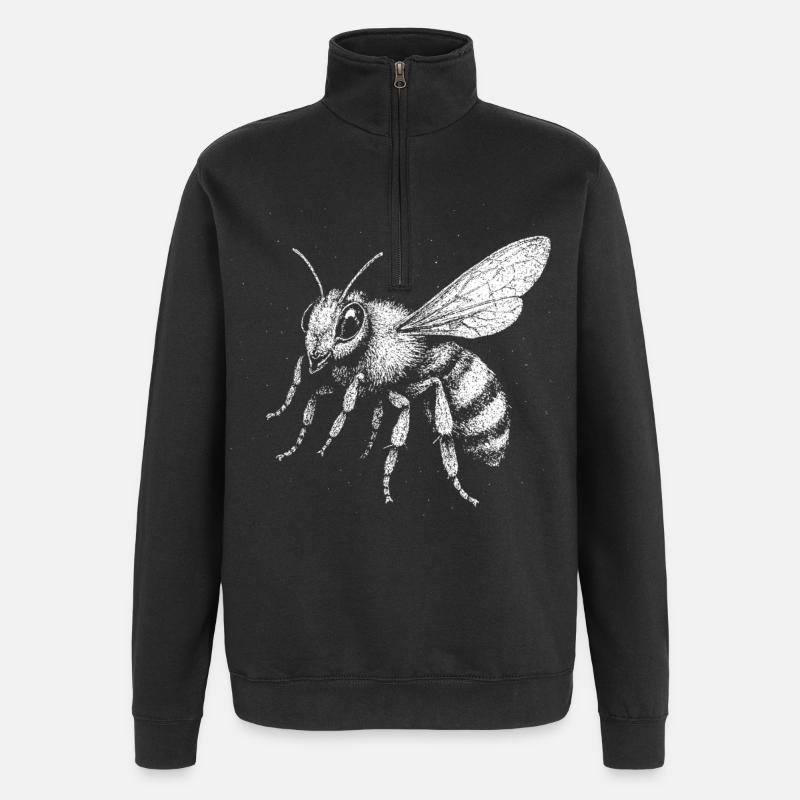 A bee - Quarter-Zip Sweatshirt - black