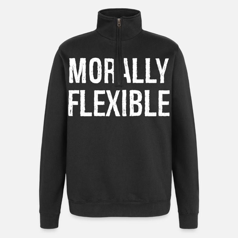 moralement flexible - Sweat à zip 1/4 - noir