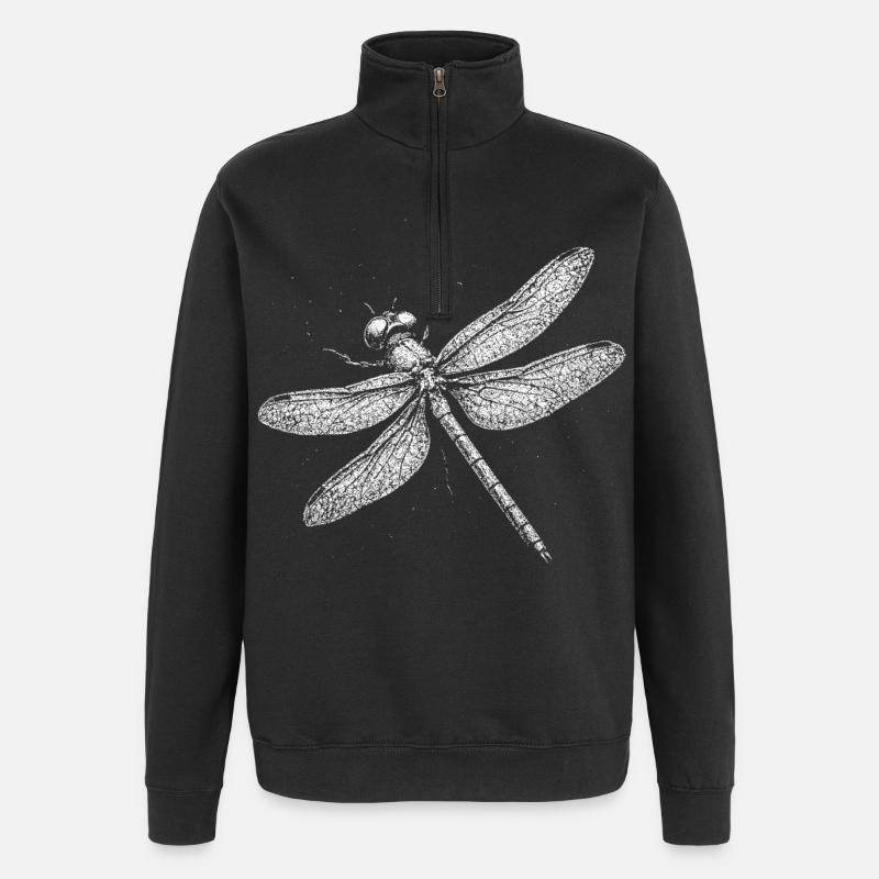 Libellule - Sweat à zip 1/4 - noir