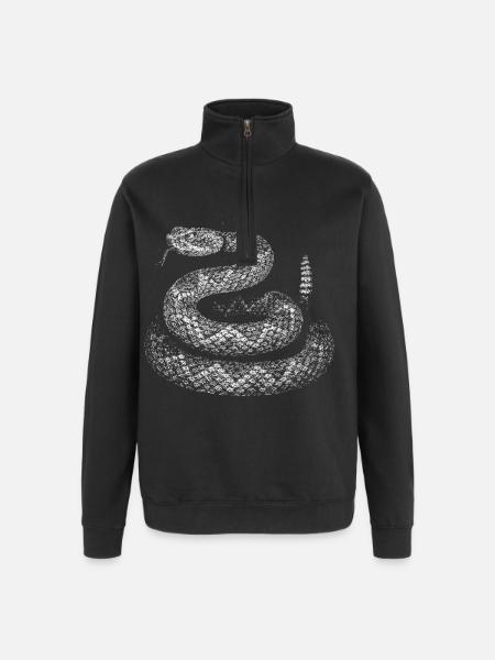 Snake - Quarter-Zip Sweatshirt - black
