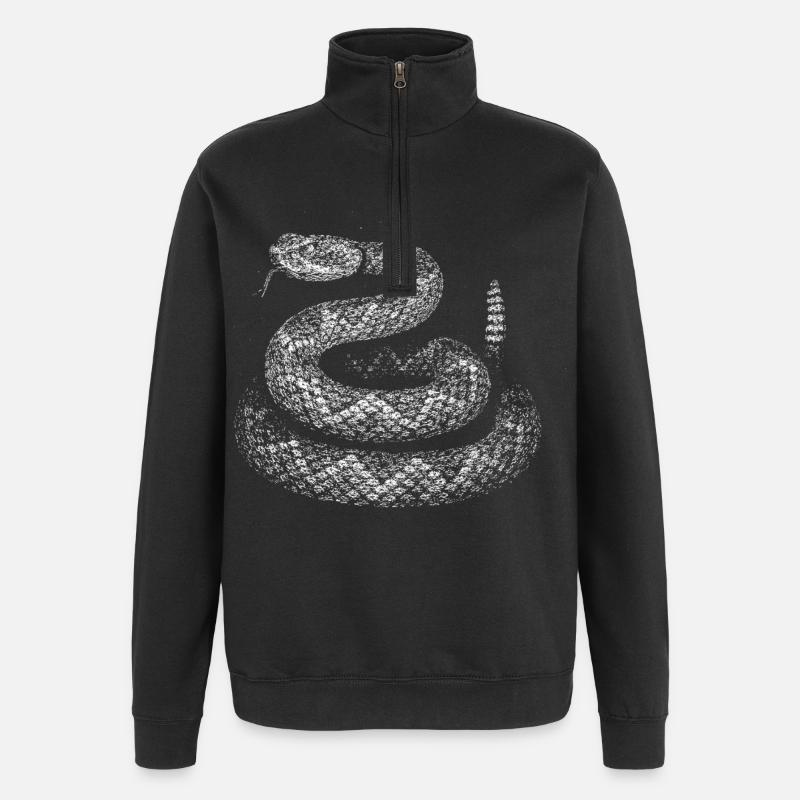 Snake - Quarter-Zip Sweatshirt - black