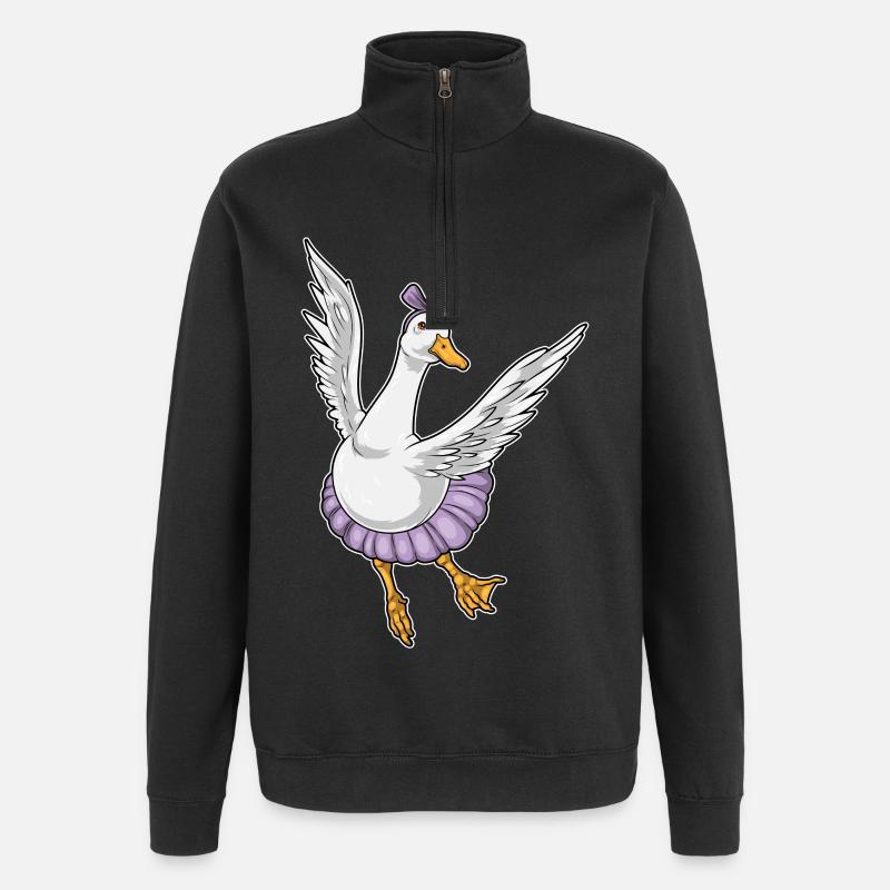 Duck Ballerina Ballet Dance - Quarter-Zip Sweatshirt - black