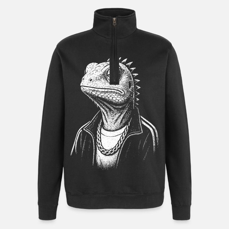 Street-Style Echse - Quarter-Zip-Sweatshirt - Schwarz