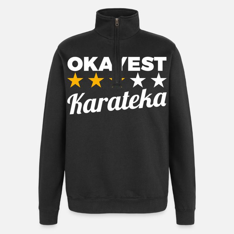Durchschnittlicher Karateka - Quarter-Zip-Sweatshirt - Schwarz