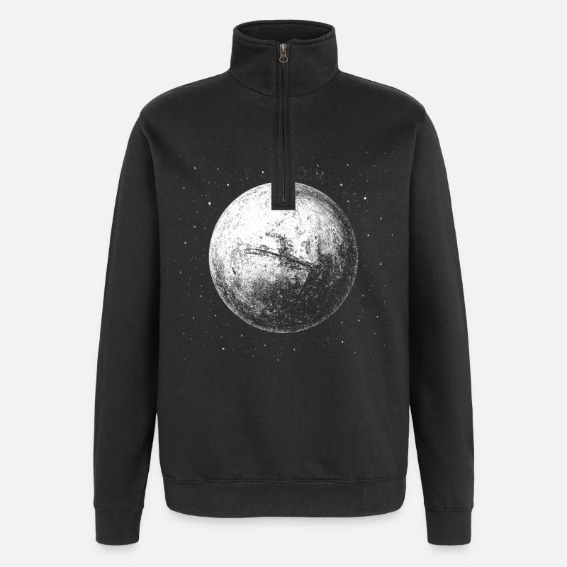 Marsmagnet - Quarter-Zip-Sweatshirt - Schwarz