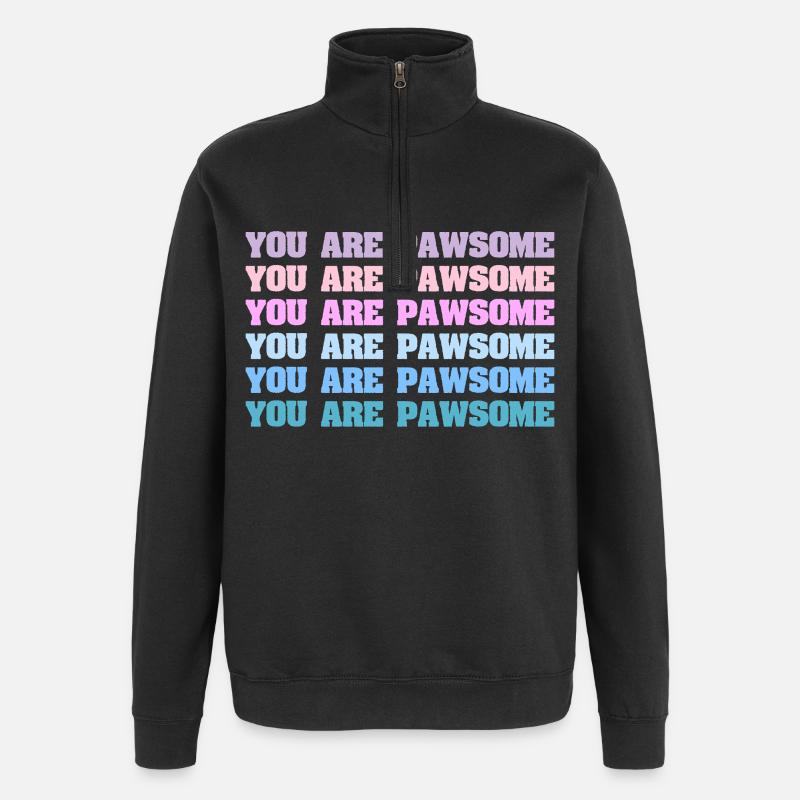 Vous êtes Pawsome - Sweat à zip 1/4 - noir