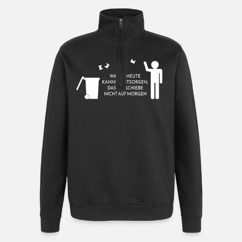 entsorgen - Quarter-Zip-Sweatshirt - Schwarz