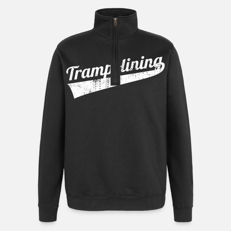Lustiges Trampolinspringen - Quarter-Zip-Sweatshirt - Schwarz