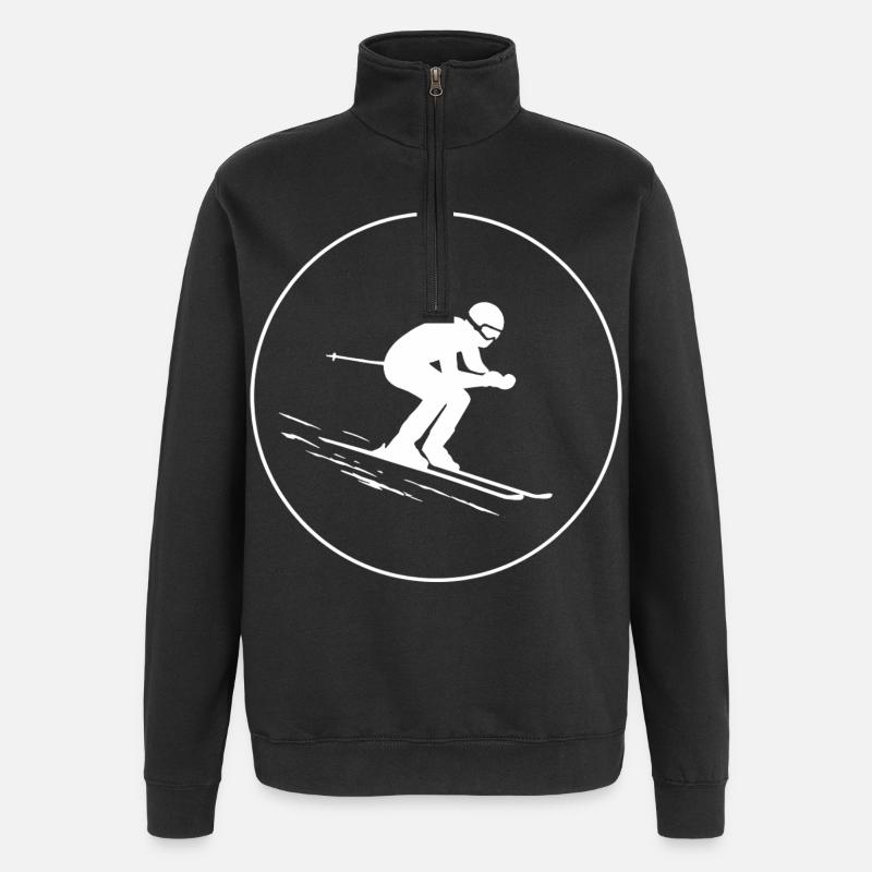 Piste im Blut - Quarter-Zip-Sweatshirt - Schwarz