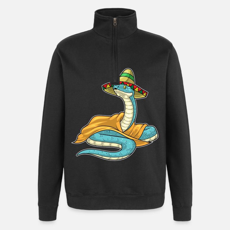 Serpent Chapeau Mexicain - Sweat à zip 1/4 - noir