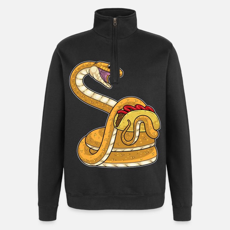 Schlange Taco - Quarter-Zip-Sweatshirt - Schwarz