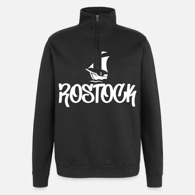 Rostocker Kogge - Quarter-Zip-Sweatshirt - Schwarz