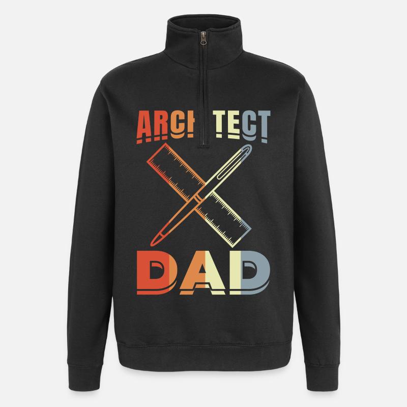 Architecte Père - Sweat à zip 1/4 - noir