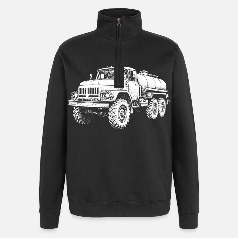Schwerlast-Koloss Retro - Quarter-Zip-Sweatshirt - Schwarz