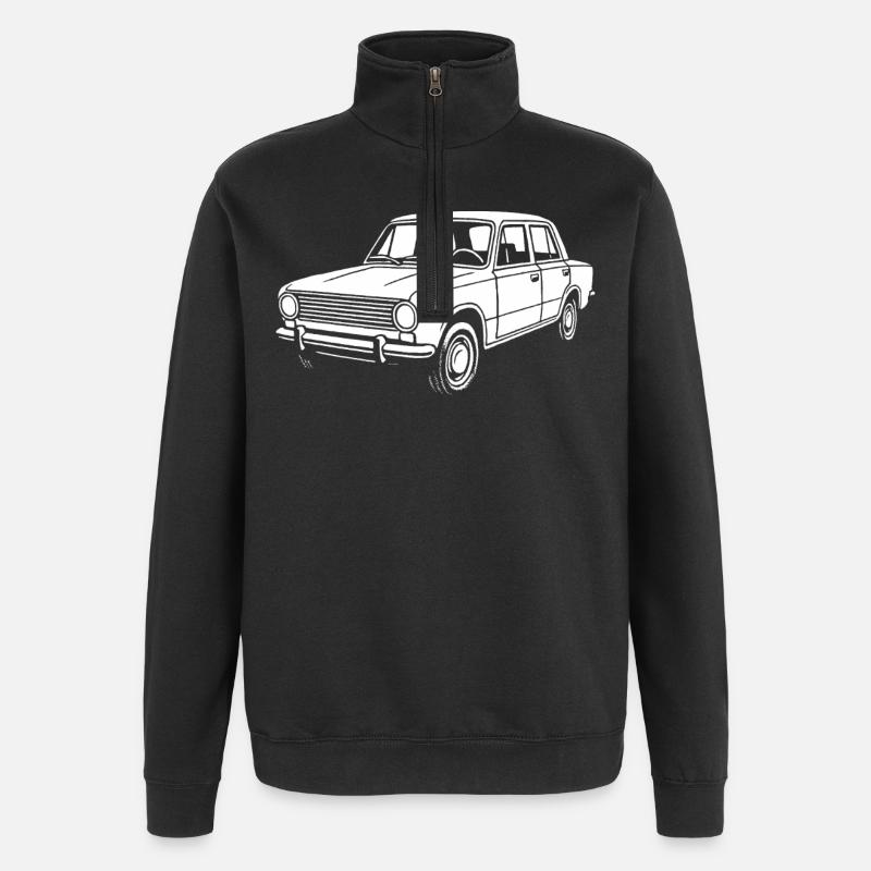 Straßenklassiker Ostblock - Quarter-Zip-Sweatshirt - Schwarz