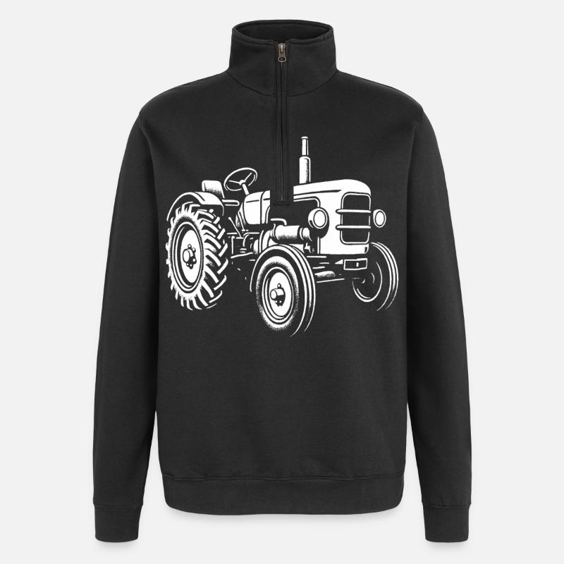 Kraftpaket vom Acker - Quarter-Zip-Sweatshirt - Schwarz