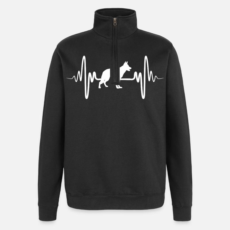 Schäferhund Herzschlag - Quarter-Zip-Sweatshirt - Schwarz