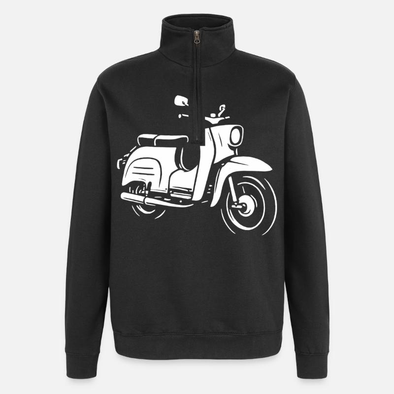 Légende à deux temps - Sweat à zip 1/4 - noir