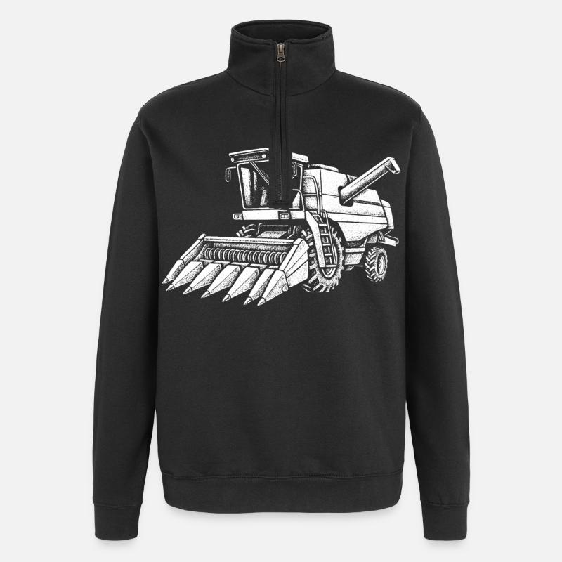 Récolteuse de maïs - Sweat à zip 1/4 - noir