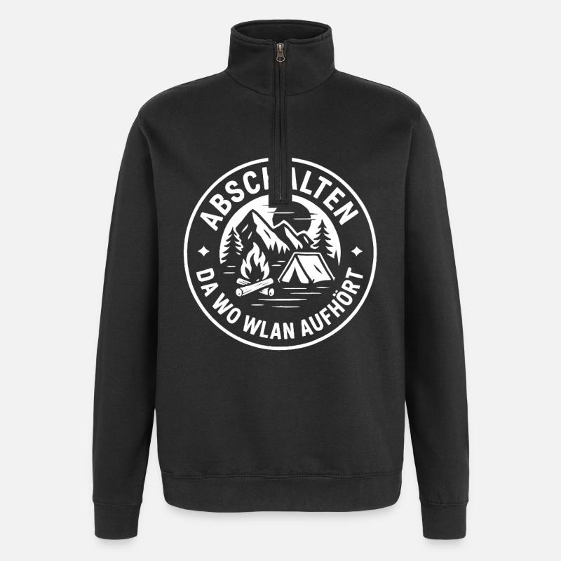 Waldsee Bergcamping Emblem - Quarter-Zip Sweatshirt - black