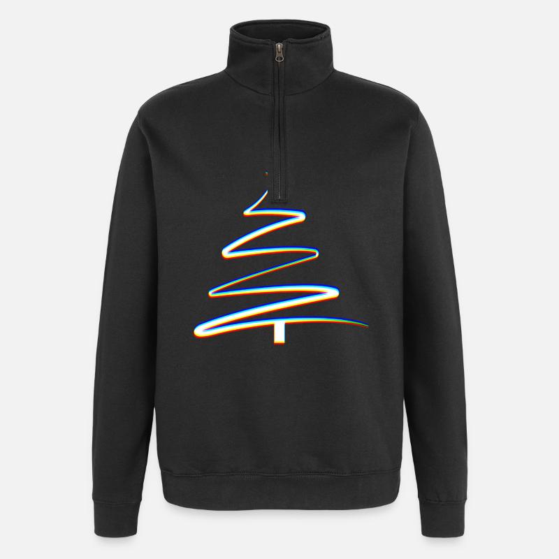Abstrakter Weihnachtbaum Trippy Effekt - Quarter-Zip-Sweatshirt - Schwarz