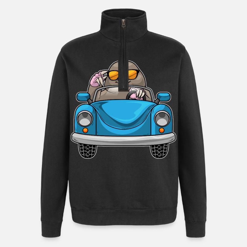 Mole Car - Quarter-Zip Sweatshirt - black