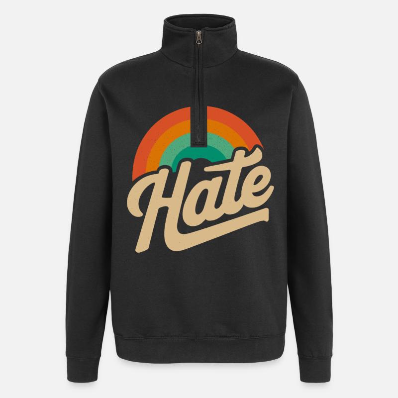 Détester, mais d’une manière gentille - Sweat à zip 1/4 - noir