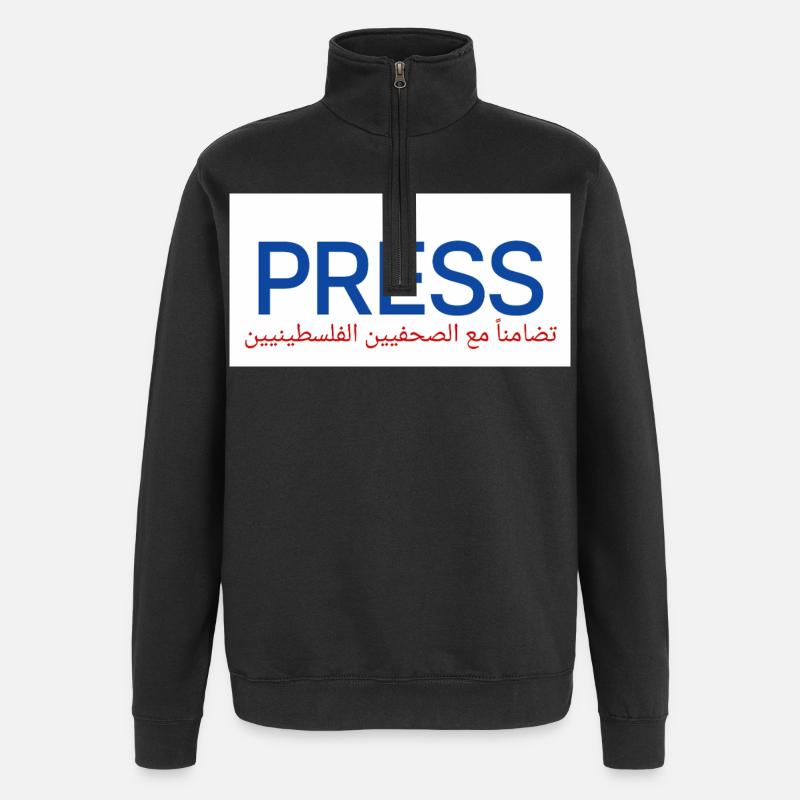 Liberté de la presse - Sweat à zip 1/4 - noir