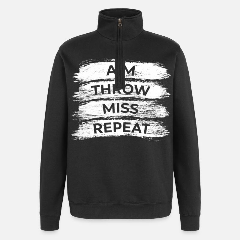 Darts Techniken - Quarter-Zip-Sweatshirt - Schwarz