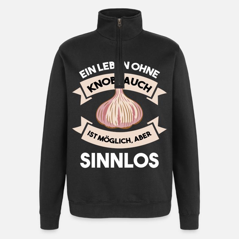 Inutile sans ail - Sweat à zip 1/4 - noir