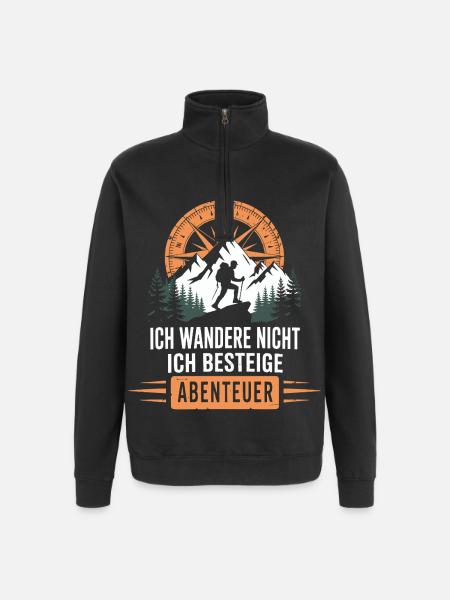Wandern Abenteuer Wander Shirt - Quarter-Zip-Sweatshirt - Schwarz