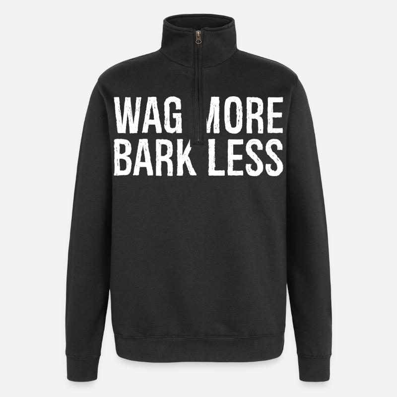 wag more bark less - Quarter-Zip Sweatshirt - black