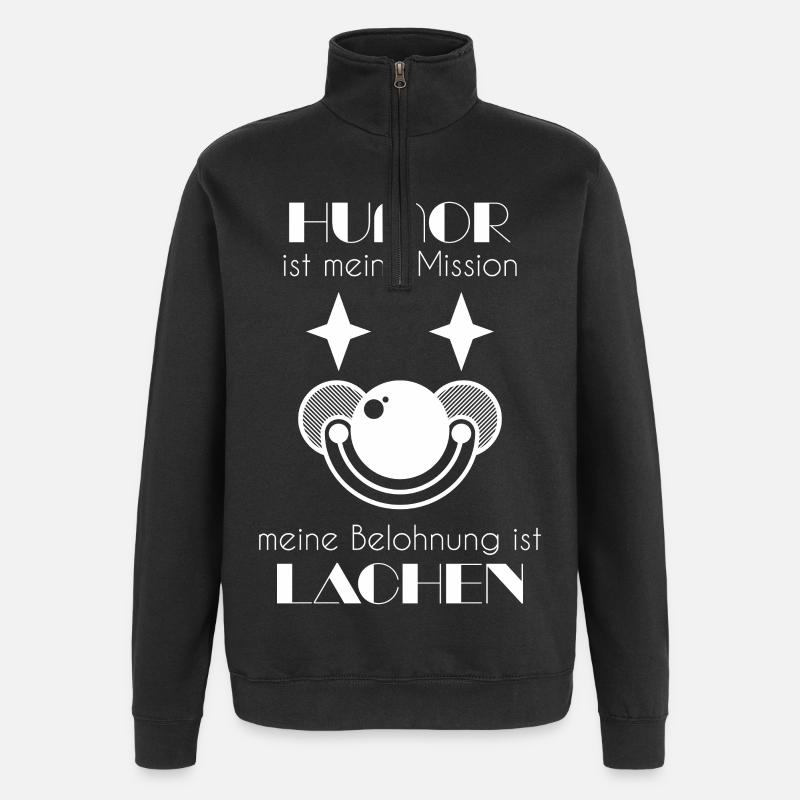 Clown / Clownsgesicht - Quarter-Zip-Sweatshirt - Schwarz