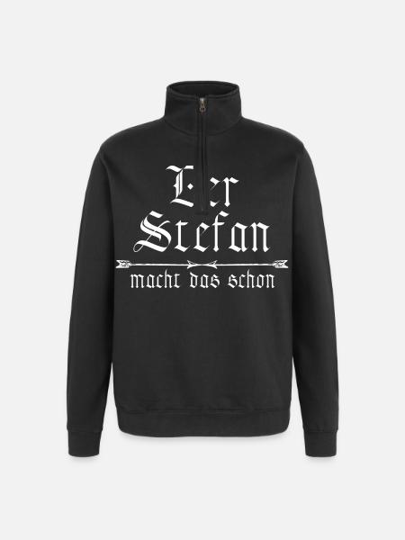 Stefan is already doing it - Quarter-Zip Sweatshirt - black