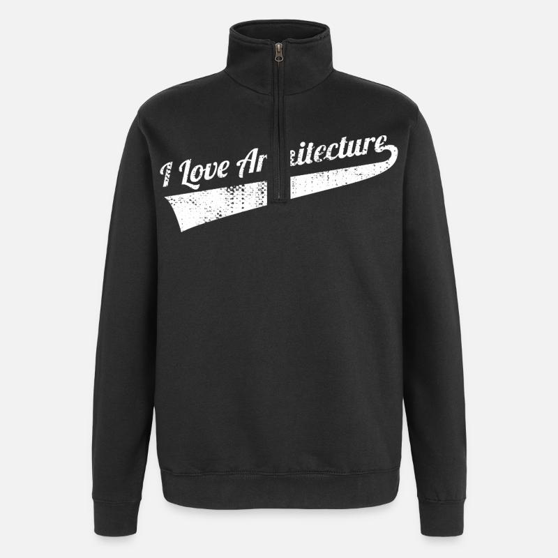 Architecture Love - Quarter-Zip Sweatshirt - black