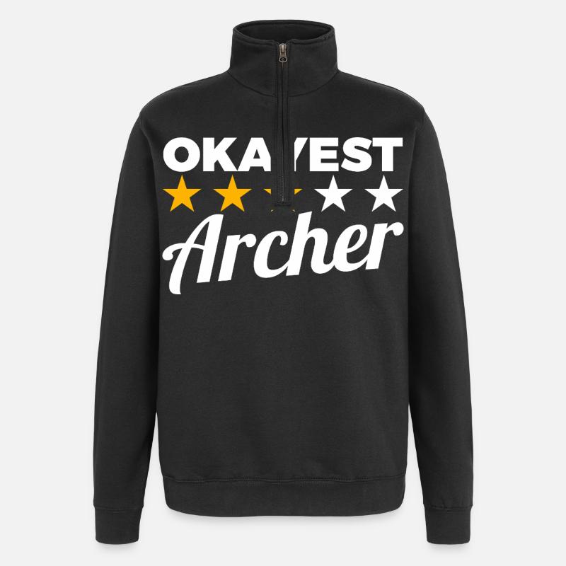 Archer moyen - Sweat à zip 1/4 - noir