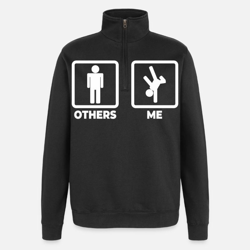 Breakdancer Stick Figure - Quarter-Zip Sweatshirt - black