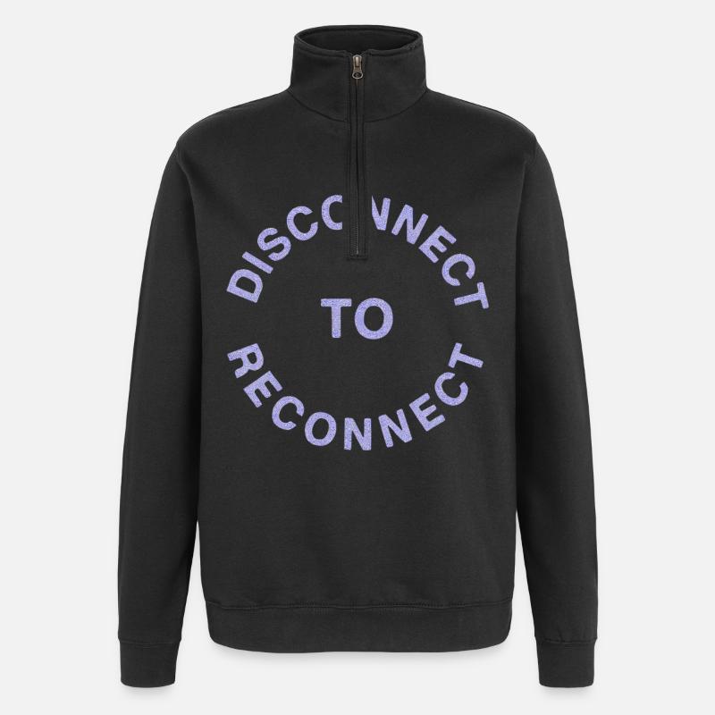 Offline is the new cool - Quarter-Zip Sweatshirt - black