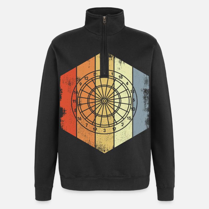 Dartscheibe Skizze - Quarter-Zip-Sweatshirt - Schwarz