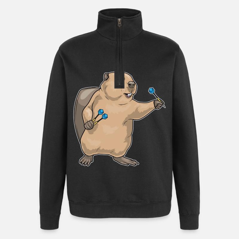 Fléchette Castor Fléchette - Sweat à zip 1/4 - noir
