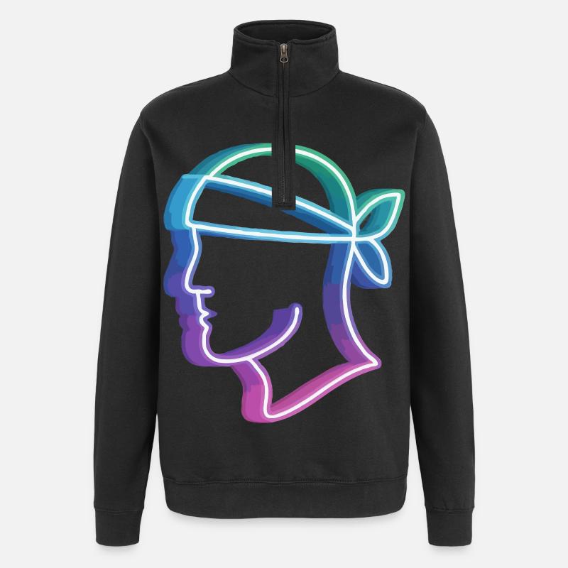 Testa Mora Neon - Sweat à zip 1/4 - noir