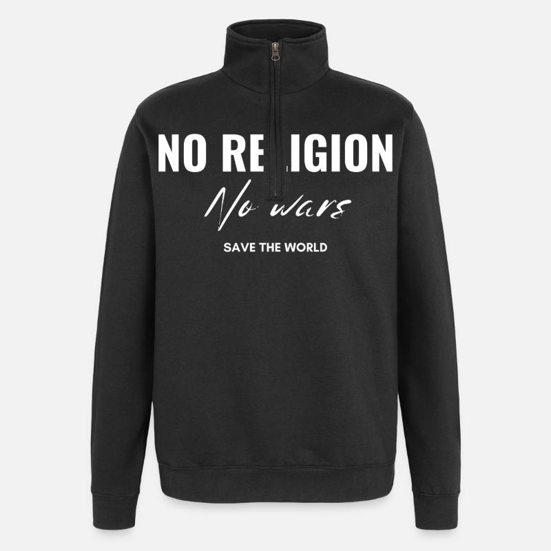 No religions, no wars - Quarter-Zip Sweatshirt - black