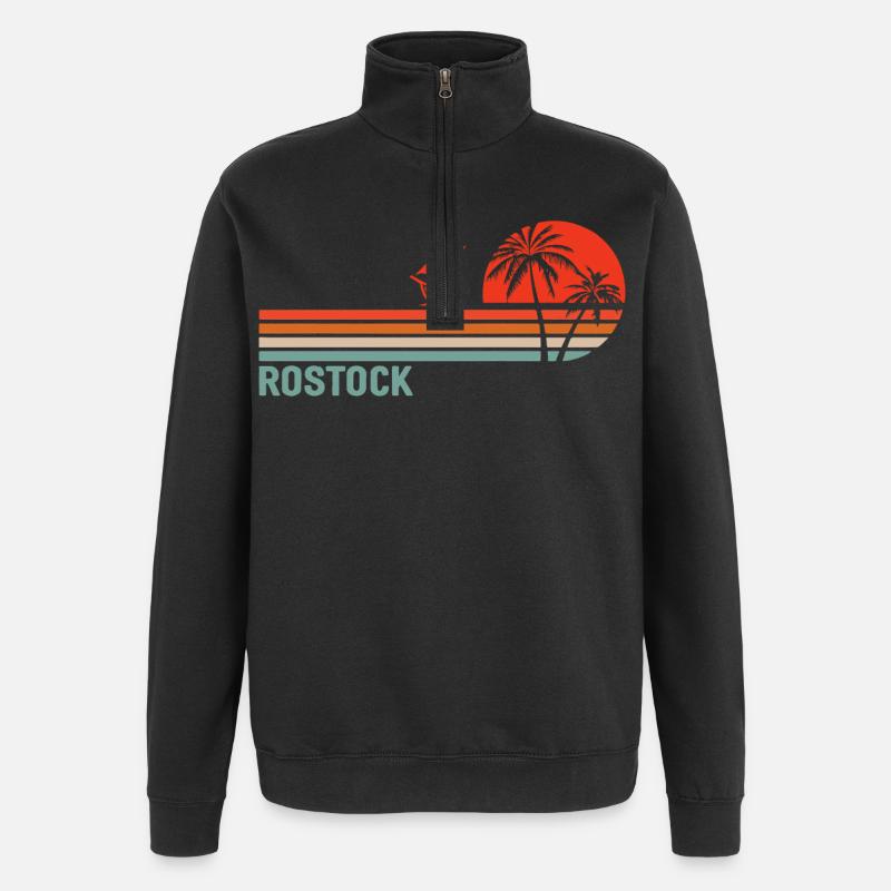 Rostocker Sunset Vibes - Quarter-Zip-Sweatshirt - Schwarz