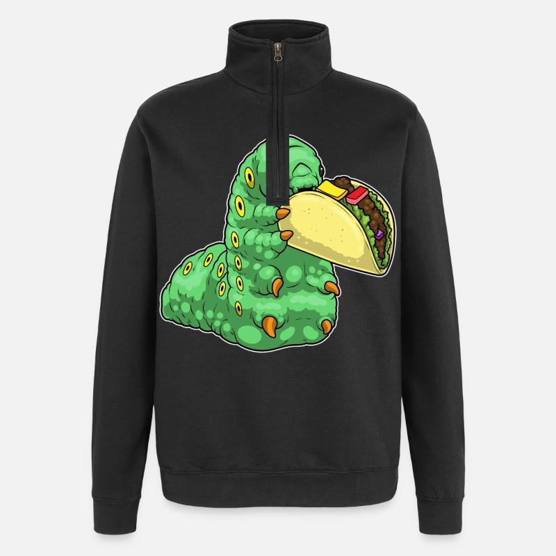 Raupe Taco - Quarter-Zip-Sweatshirt - Schwarz